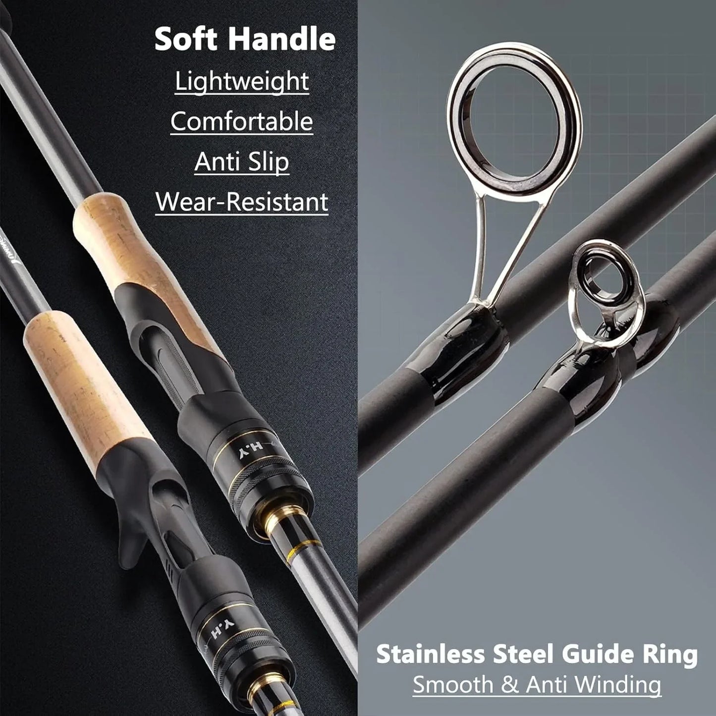 1.98m 2.1m Lure Rod Travel Fishing Rod 4 Section 100% Hight Carbon 4-25g Power Spinning Casting Rod Ultra-Short Portable