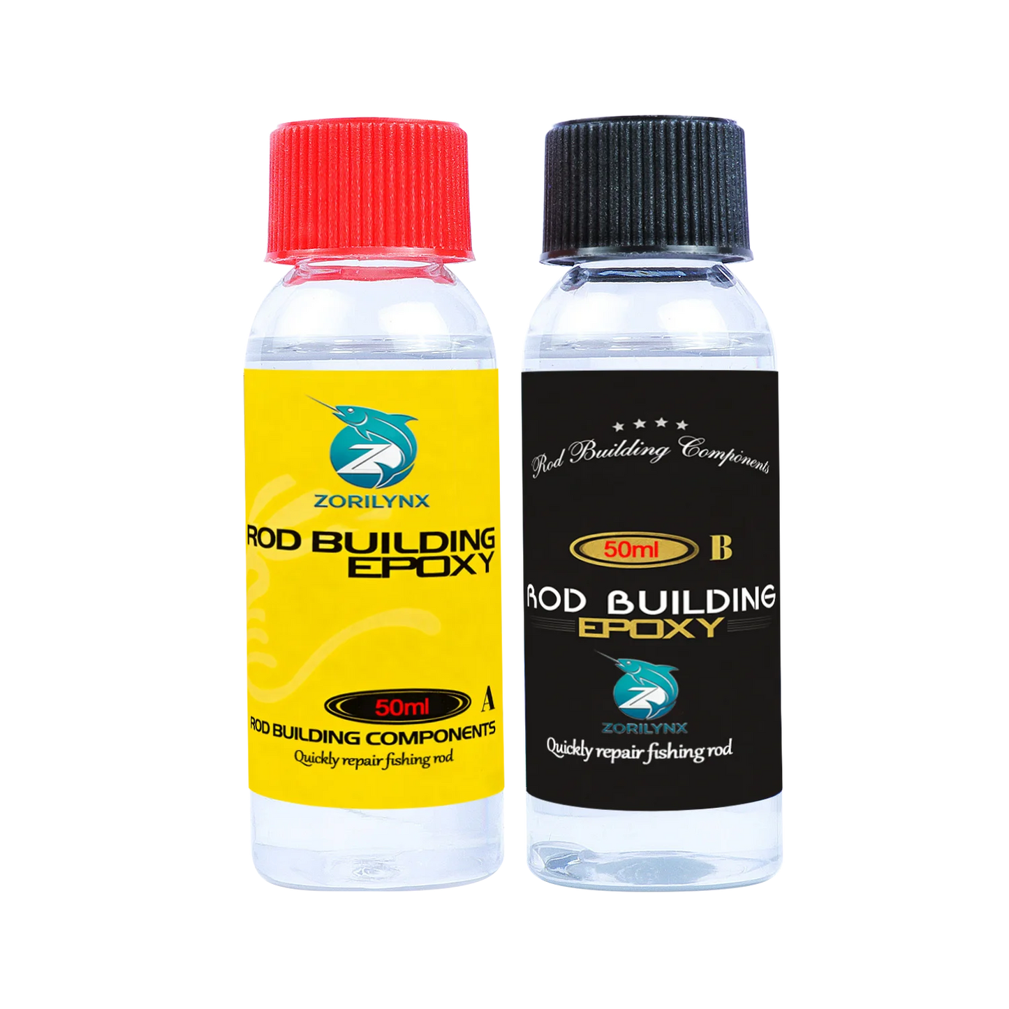 Rod Building Epoxy Set, A&B Glue for Fishing Pole Repair, Waterproof Adhesive for Guide Eye Binding Tool ZORILYNX