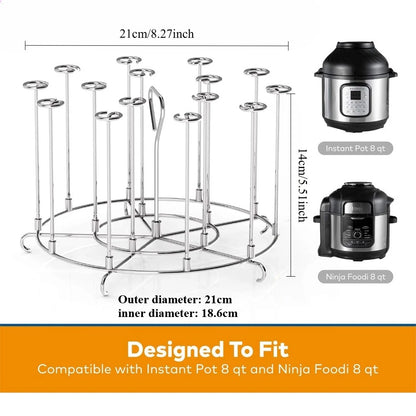 Air Fryer Skewer Stand 6/8Qt Stainless Steel Detachable Vertical Skewers Holder for Grilling Home Kitchen Kabobs Accessories New