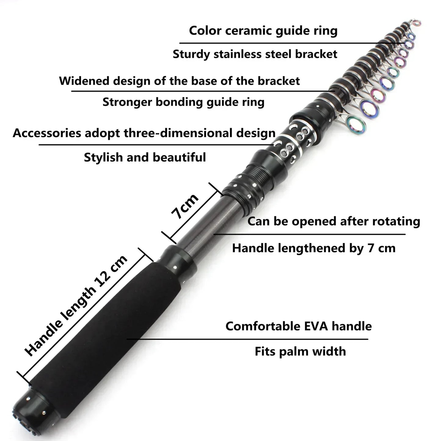 Carbon Fiber Telescopic Fishing Rod 1.5-3.0m Ultralight Spinning Rod Portable Travel Pocket Pole Ultrasshort Rock Fishing Rod