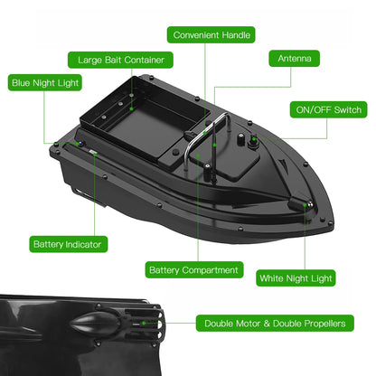 D16  Fishing Bait Boat Wireless Remote Control Fishing Feeder Fish Finder Device 430-540 yards Remote Range Fish Accessories