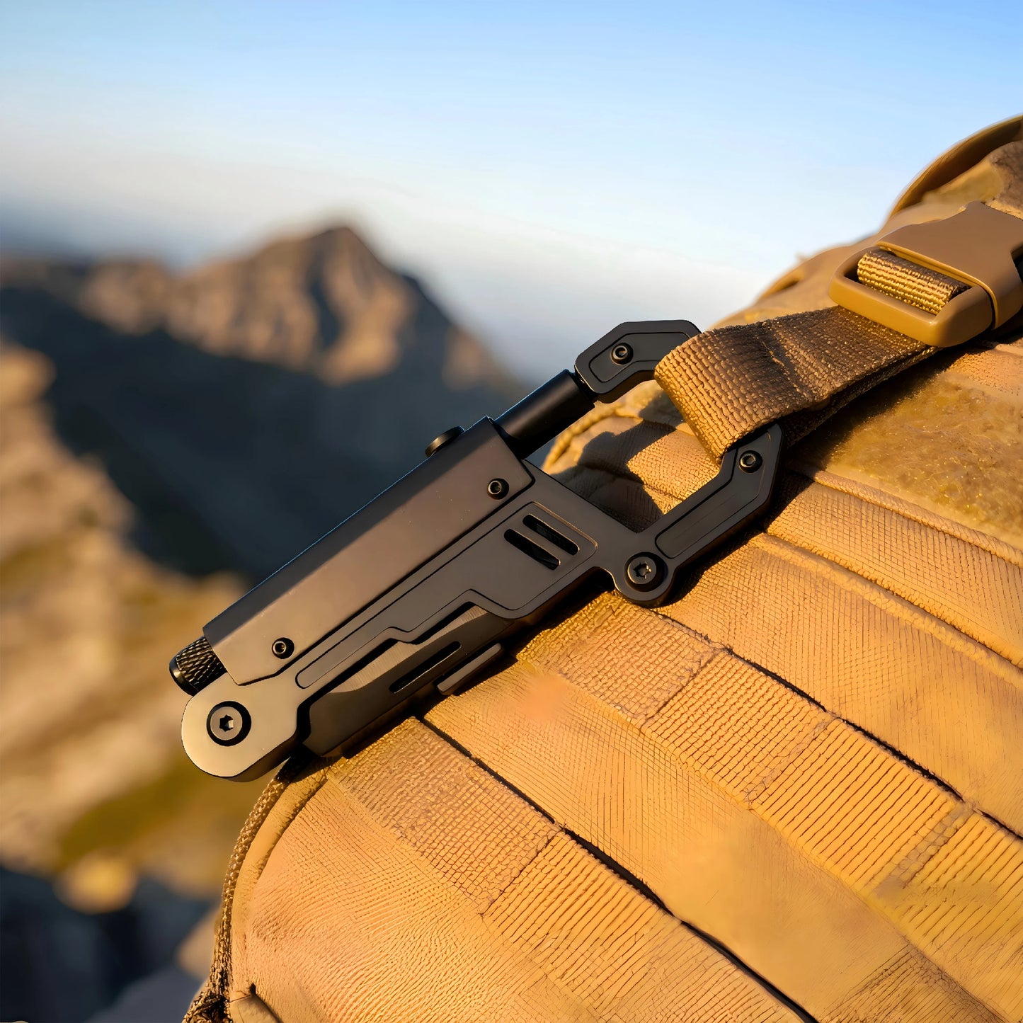 Outdoor multi-functional folding knife,EDC multi-tool climbing buckle, outdoor survival camping knife, tactical pocket Carabiner