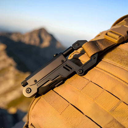 Outdoor multi-functional folding knife,EDC multi-tool climbing buckle, outdoor survival camping knife, tactical pocket Carabiner