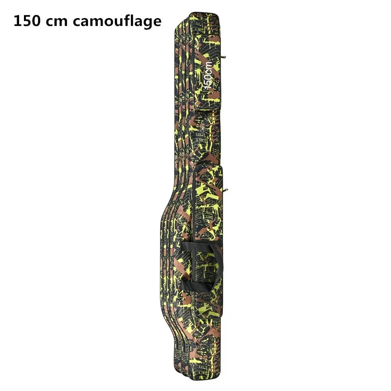 1.3m/1.5m double-layer foldable big belly sea fishing bag, outdoor storage fishing kit, double shoulder fishing rod bag