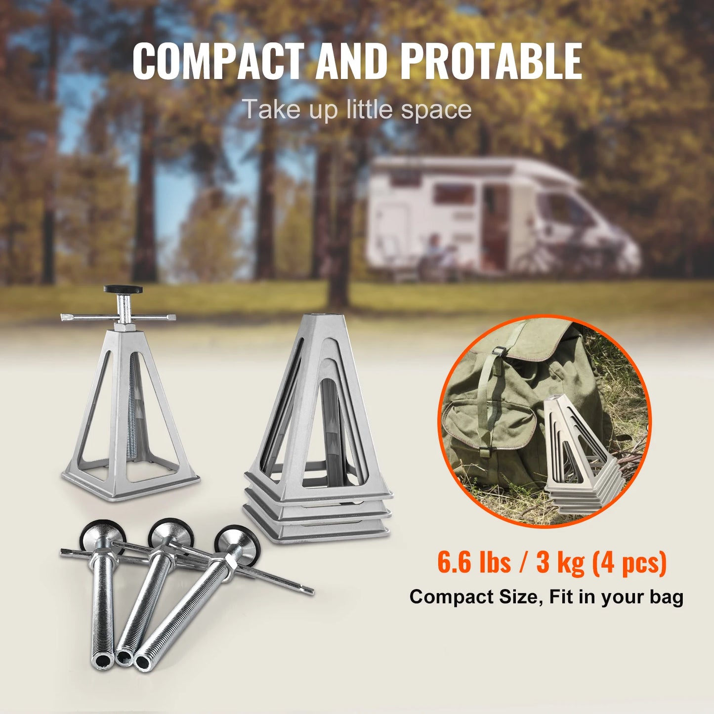 SucceBuy RV Stabilizer Jacks, 4 Pack Aluminum RV Leveling Jacks, Per Jack 6000 Lbs , RV Stack Jacks for RV Travel Trailer Camper