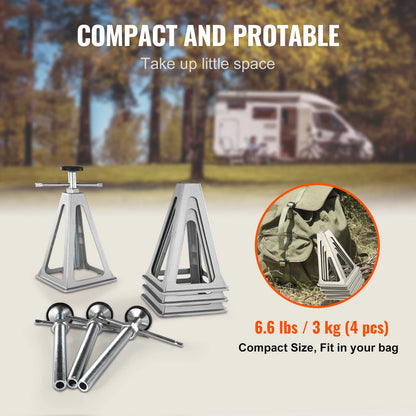 SucceBuy RV Stabilizer Jacks, 4 Pack Aluminum RV Leveling Jacks, Per Jack 6000 Lbs , RV Stack Jacks for RV Travel Trailer Camper