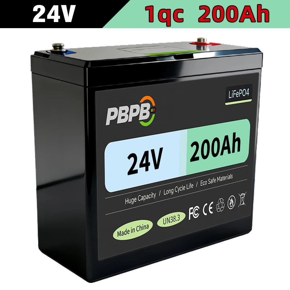 LiFePO4 24V 200AH Lithium Iron Phosphate Battery Energy Storage System for RV Off-Grid Solar Power Generation