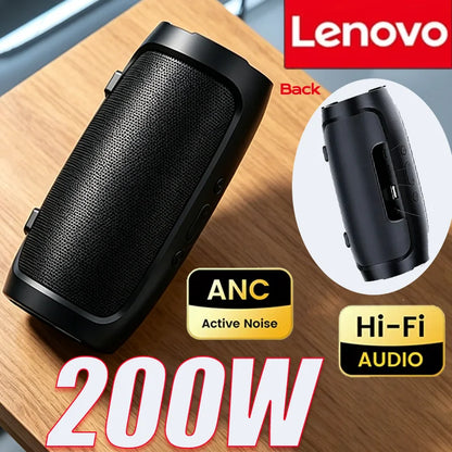 Lenovo 2026NEW Bluetooth Speaker Dual Speaker Stereo TF USB Playback FM Voice Broadcasting Subwoofer Wireless Portable Speakers