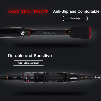 MIFINE COZY TELE TROUT Telescopic Rock Fishing Rod Ultra Light 24T Carbon Fiber Spinning Rods CW 0.8-5g Tubular Tip Trout Fish