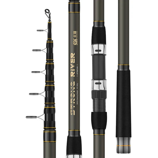 2.1-5.4M CARP Fishing Rod Sea Lake Carbon Fiber Distance Throwing Ocean Boat Fishing Spinning Rod Super Hard Telescopic Pole