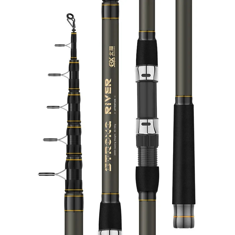 2.1-5.4M CARP Fishing Rod Sea Lake Carbon Fiber Distance Throwing Ocean Boat Fishing Spinning Rod Super Hard Telescopic Pole