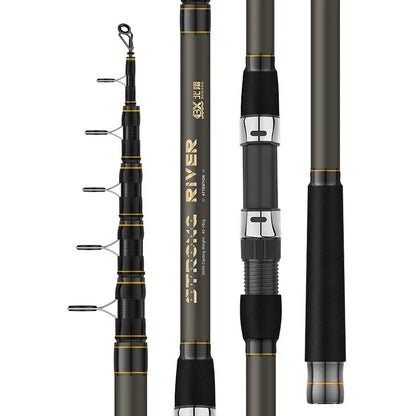 2.1-5.4M CARP Fishing Rod Sea Lake Carbon Fiber Distance Throwing Ocean Boat Fishing Spinning Rod Super Hard Telescopic Pole