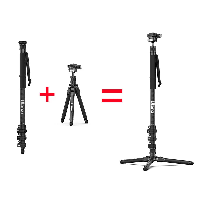 Ulanzi TT35 Monopod Trekking Pole Selfie with Quick Release Adjustable Ball Head for Outdoor Hiking Photography