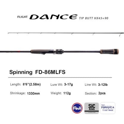 PURELURE NEW DANCE 10FT Spinning Rod For Bass High Carbon Long Throwing Fishing Rod In FUJI Accessories, Plus Spinning Reel