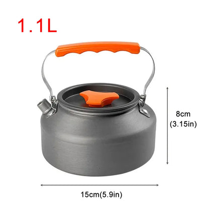Camping Water Kettle Lightweight Aluminium Alloy Teapot for Outdoor Tourism Cookware Travel Hiking Picnic Tableware