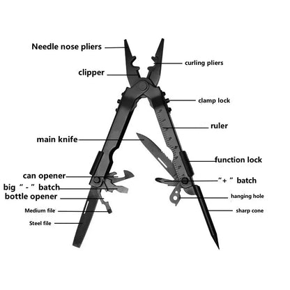 1PC，Multi-functional Combination pliers Outdoor Tools Screwdriver Stainless Steel Folding Repair Hand Tools Hiking Gear Tools