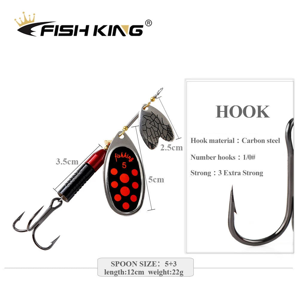 FISHKING Double Metal Spoon Fishing Lure Spoon Crankbaits Fishing Wobblers Pike Crochet Kit Artificial Bait