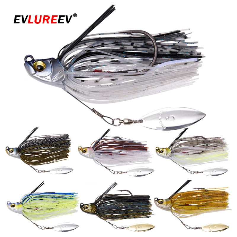 Spinner Bait Fishing Lure, Bass Jig Chatter Bait, Chatterbait Fishing Kit, Wobblers, Fishing Tackle, Spoon, 15g