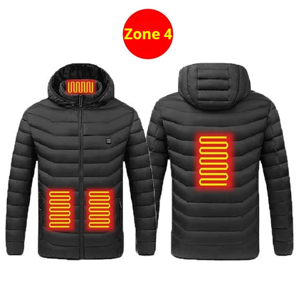 21 Areas Heated Jacket Men Casual Ski Cold-proof Thermal Padded Motorcycle Jacket Women's USB Electric Smart Self-heating Clothe