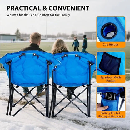 Thick Padded Outdoor Heated Massage Chair for Adults - Ideal for Camping and Sports Activities