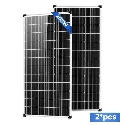 AeternaSol 400W/200W Watt 25% High-Efficiency PV Power for Home Rooftop 18B N-Type Solar Panel 12V Monocrystalline Solar Panel 18BB Cells High Efficiency Module RV Marine Boat Caravan Off Grid Monocrystalline Solar Panels Cha