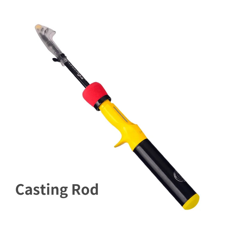1.2m 1.5m Spinning Rod Carbon Fiber Ultralight Telescopic Casting Rod Kids Travel Mini Pole Fishing Reel Carp Fishing Tools