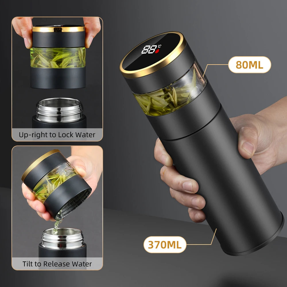 316 Stainless Steel Thermos For Tea Vacuum Insulated Water Bottle Tumbler Tea Infuser Thermos Bottle LED Temperature Display