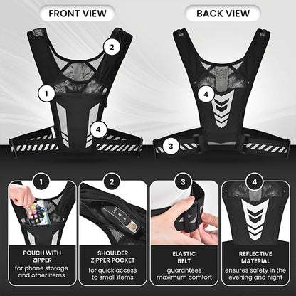 Ultra Light Running Vest with Phone Pocket Water Bottle Holder Breathable Hydration Pack for Outdoor Cycling Hiking Trail