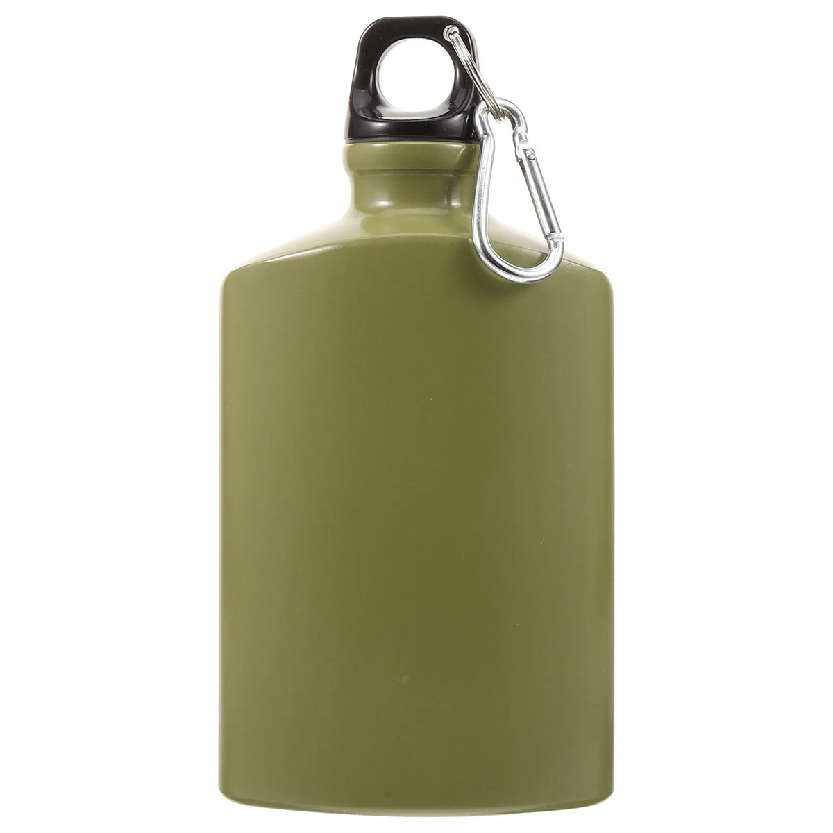 Durable Aluminum Canteen 500ml Flat Portable Water Bottle for Outdoor Camping Hiking Travel Lightweight Army Green