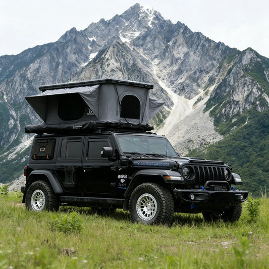 YoungHunter Aluminum Roof Top Tent for 1-2 Person Hardtop SUV 4x4 Straight up Design with Gray Fabric 320gms