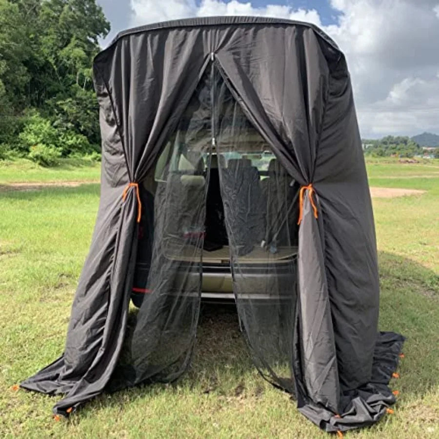 SUV Tailgate Shelter Tent Privacy Shelter Waterproof Black Portable Changing Room for Biking Toilet Shower Sleeping Beach Swimm