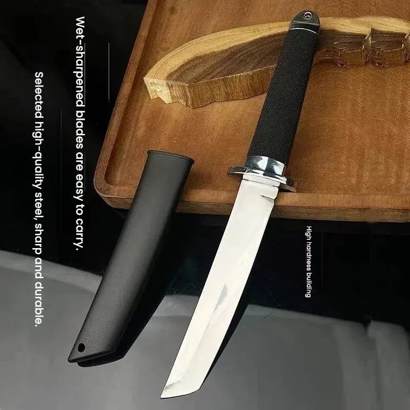 Portable  Straight Knife, Wilderness Survival One-piece Keel Knife, Handle Meat Knife, Sharp Fruit Cutting Knife