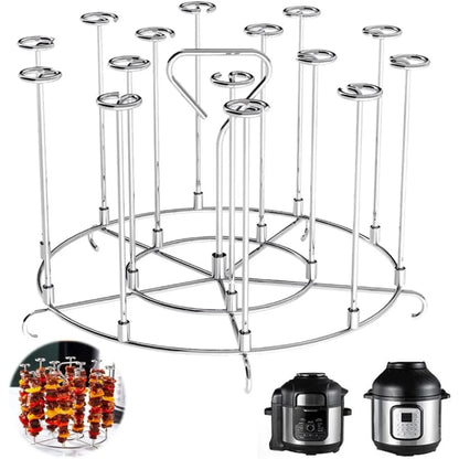 Air Fryer Skewer Stand 6/8Qt Stainless Steel Detachable Vertical Skewers Holder for Grilling Home Kitchen Kabobs Accessories New