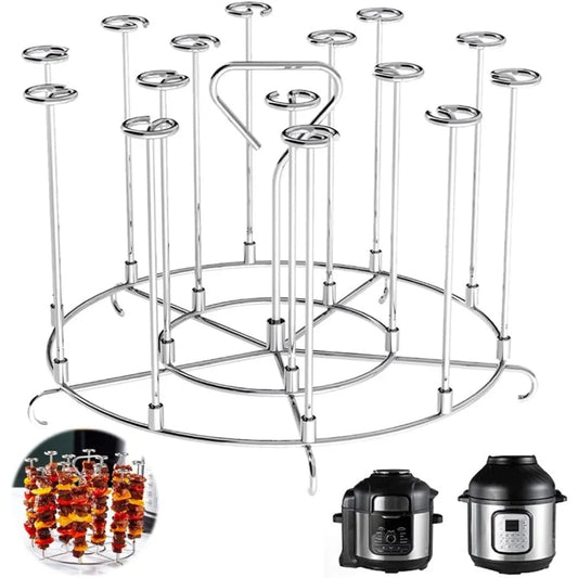 Air Fryer Skewer Stand 6/8Qt Stainless Steel Detachable Vertical Skewers Holder for Grilling Home Kitchen Kabobs Accessories New