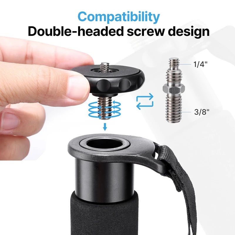 Ulanzi Lightweight Monopod Aluminium DSLR Camera Tripod for  1/4''3/8'' Hiking Travel Selfie Stick Max 155cm Extend 5KG Load