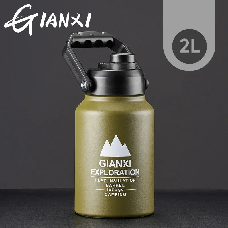 GIANXI Outdoor Ice Bucket Thermos Kettle Thermos Cup Ice Cube Thermos Large Capacity Camping Stall Stainless Steel Kettle