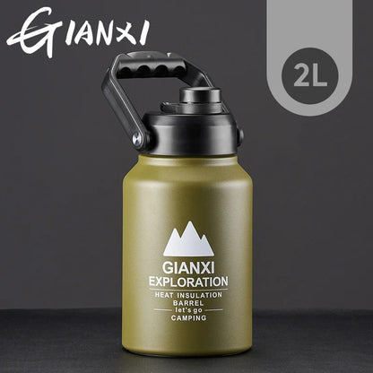 GIANXI Outdoor Ice Bucket Thermos Kettle Thermos Cup Ice Cube Thermos Large Capacity Camping Stall Stainless Steel Kettle