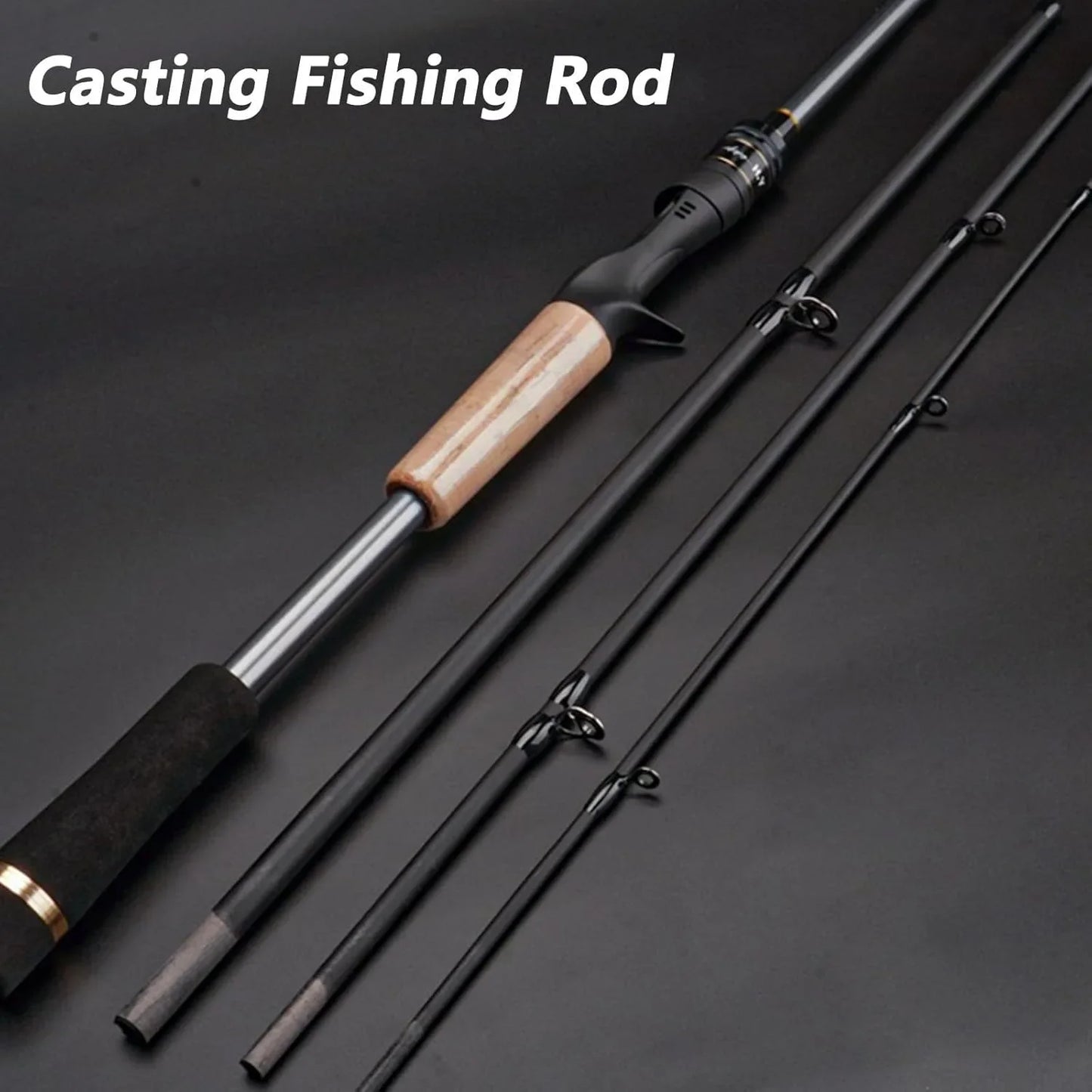 1.98m 2.1m Lure Rod Travel Fishing Rod 4 Section 100% Hight Carbon 4-25g Power Spinning Casting Rod Ultra-Short Portable