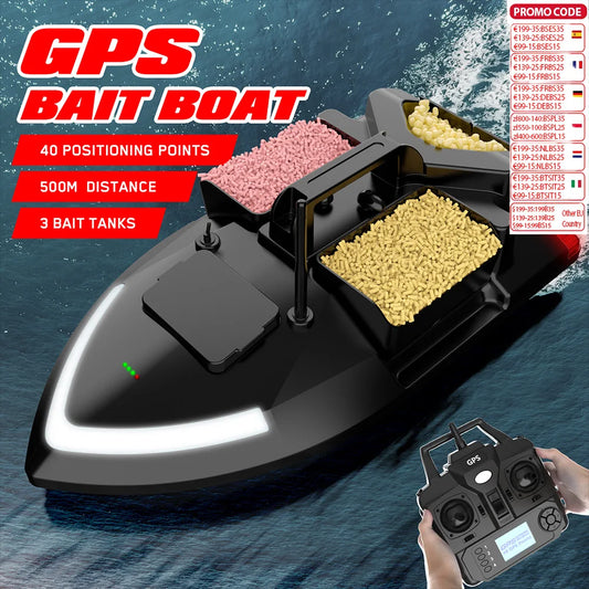 LOKEEVAN GPS Fishing Bait Boat 500m Remote Control Bait Boat Dual Motor Fish Finder Automatic Cruise/Return/Route Correction