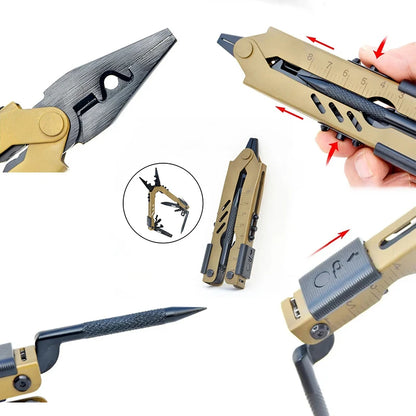 1PC，Multi-functional Combination pliers Outdoor Tools Screwdriver Stainless Steel Folding Repair Hand Tools Hiking Gear Tools
