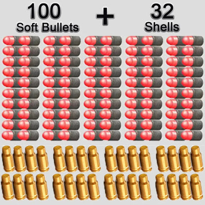 80Shells And 100 Soft EVA Bullets For Toy gun Glock Colt 1911 Shooting Game For Kids Boys