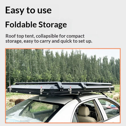 Car Camping Trailer with Built-in Tent, Self-driving, Outdoor Sunshade, Roof Sunshade, Camping Caravan Rainproof and Windproof