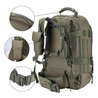 LQARMY 60L Male Travel Tactical backpack  Hiking Camping backpack Expandable Army Backpacks Molle  3 Day Assault Pack Rucksacks