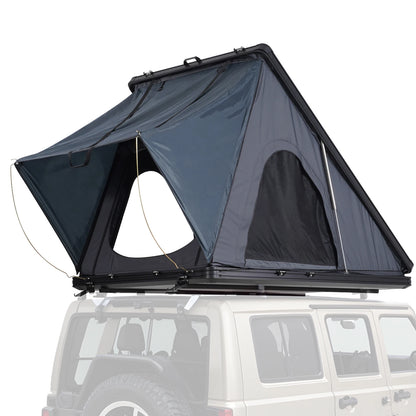 SucceBuy Rooftop Tent Hard Shell Roof Top with Telescopic Ladder Thick Mattress Waterproof Windproof for Jeep Van Pickup Truck