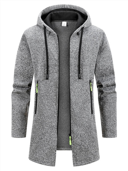 New Streetwear Men's Long Sleeve Sweatshirts for Men Zipper Hooded Oversize Winter Warm Jacket Coat Outdoor Tracksuit Men