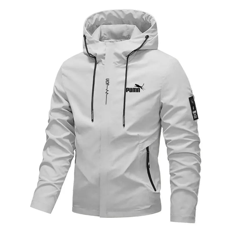 Men's outdoor casual waterproof raincoat - lightweight cycling jacket - hooded street-style hiking windproof jacket