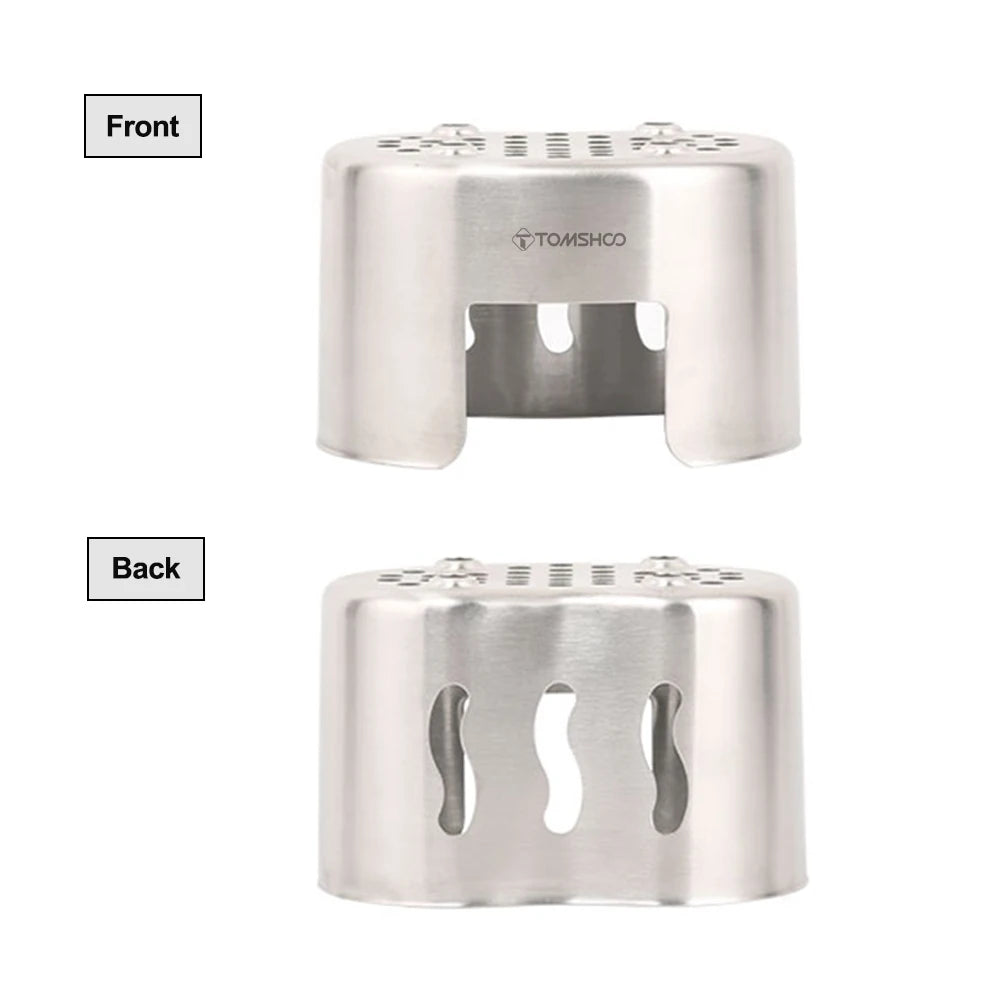 TOMSHOO Canteen Cup Stand Stainless Steel Wood Burning Stove for Outdoor Camping Hiking Picnic BBQ Canteen Cup Holder