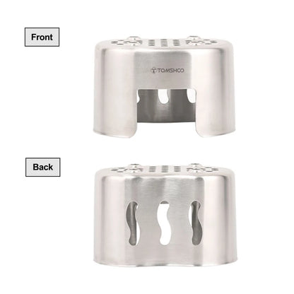 TOMSHOO Canteen Cup Stand Stainless Steel Wood Burning Stove for Outdoor Camping Hiking Picnic BBQ Canteen Cup Holder