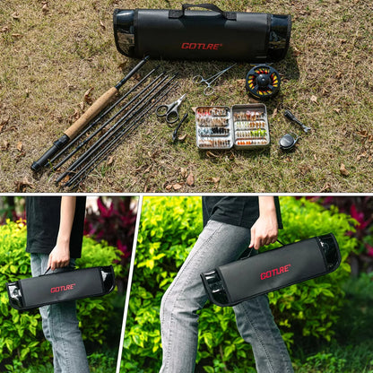 Goture #5/6 Travel Fly Fishing Rod 2.7M Multinodal Medium Fast Action Fly Rod Cork＆carbon Handle Ultralight Fishing Tackle