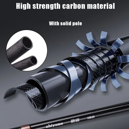 2.1M 2.4M Portable Fishing Rod Travel Surf Saltwater Heavy 3-Piece Carbon Spinning Rod 30-50lb Boat Jigging Trolling Fishing Rod